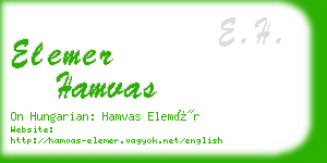 elemer hamvas business card
